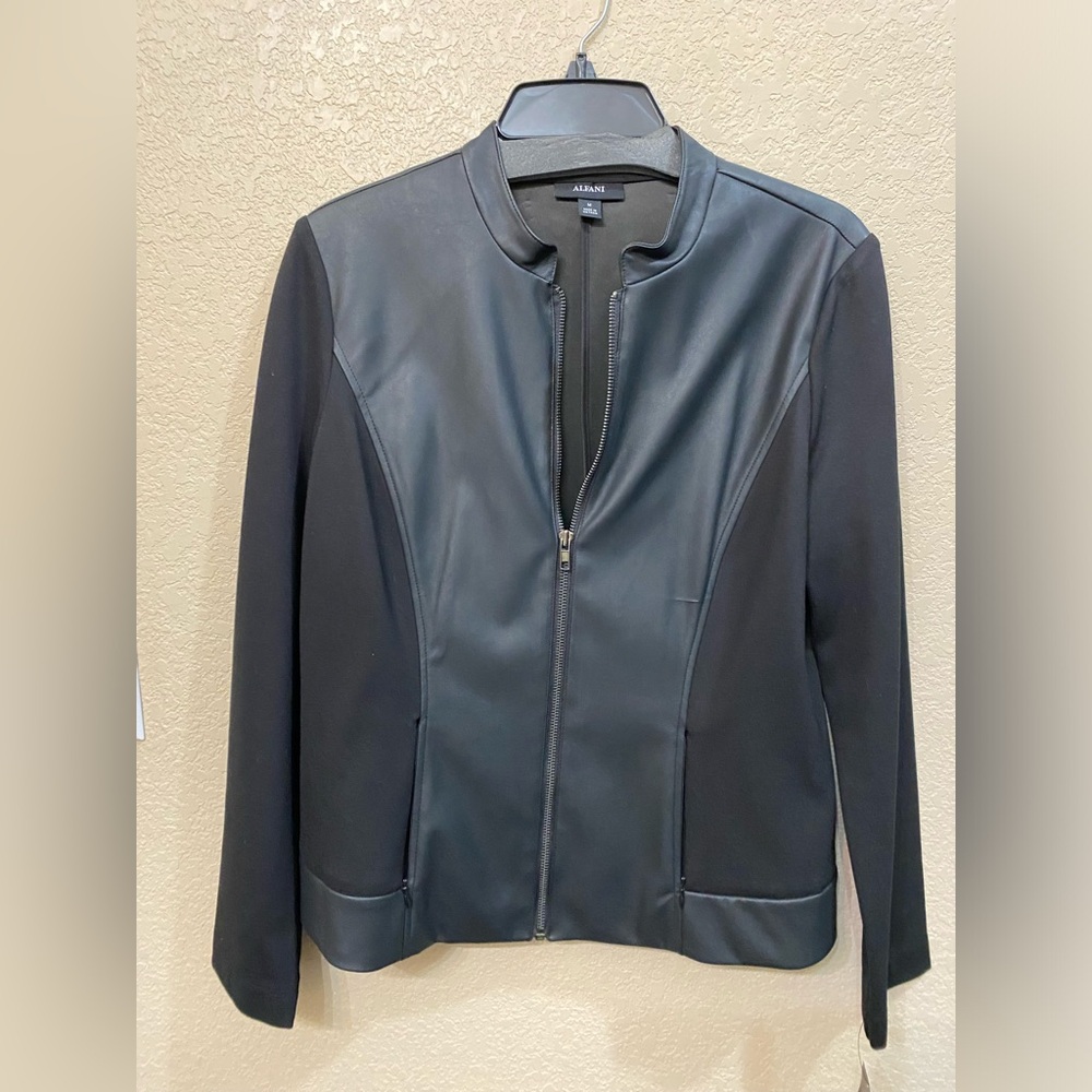 Faux leather jacket size M. Alfani from Macy’s